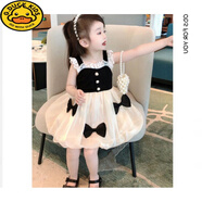 G.DUCKKIDS女童夏季連衣裙網(wǎng)紅吊帶裙子2025新款洋氣女孩紗裙寶寶兒童裝夏裝 黑色蝴蝶裙子 90 建議身高80-85cm年齡2-3歲