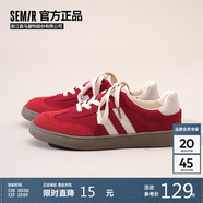 Semir平底德訓(xùn)鞋女鞋2025夏季舒適防滑運(yùn)動(dòng)鞋板鞋女SFYM233038 紅色 35