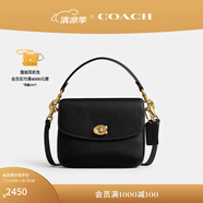 蔻馳（COACH）【專享直降】經(jīng)典標(biāo)志CASSIE19號單肩包斜挎包休閑高級感夏季女包 黃銅色硬件/黑色（新版）