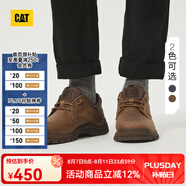 CAT卡特新品男士戶外休閑工鞋低幫皮鞋休閑鞋 棕色 43