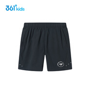 361°361度男童涼感運動(dòng)褲新品2025年夏季透氣五分褲兒童速干短褲 經(jīng)典黑 130
