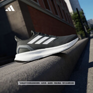 adidas PUREBOOST 5隨心暢跑超輕緩震回彈防滑耐磨跑鞋阿迪達(dá)斯   黑色/白/深灰   38