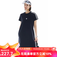 雲(yún)上生活【青鳥(niǎo)連衣裙】撞色織帶插肩袖中長(zhǎng)裙女2025夏季L0350 藍(lán)色 M （建議100-115斤左右）