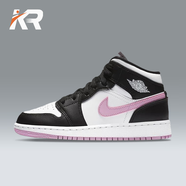 耐克（NIKE）【潮】板鞋女鞋Air Jordan 1 aj1新款中幫時(shí)尚輕便耐磨休閑籃球鞋 555112-103/黑白粉 35.5