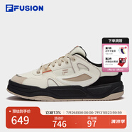 FILA FUSION斐樂潮牌男鞋BANK II專業(yè)滑板鞋運(yùn)動(dòng)鞋板鞋 古白色/水泥棕-AC 41