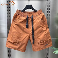 紛資言夏季工裝短褲中大童新款寬松速干直筒運動(dòng)休閑運動(dòng)五分褲 CAMKIDS 大兜短褲 橘色 140 建議身高130-140cm