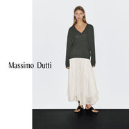 Massimo Dutti秋季新品2025女裝 復(fù)古文藝百搭款不對稱格紋半身裙 05206847 白色 S (36) (165/66A)