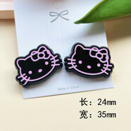 新款貓咪魚(yú)骨頭亞克力diy飾品配件手機殼洞洞鞋貼片發(fā)夾發(fā)飾材料 黑色貓咪35*24mm