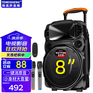 TEMEISHENG 特美聲TC-105戶外K歌音響重低音12吋大功率便攜拉桿ktv音響專業(yè)ktv音響套裝ktv音響家用廣場(chǎng)操場(chǎng) 8吋重低音+雙話筒+遙控器