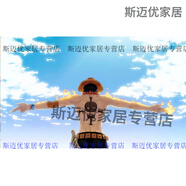 糜嵐TVAJ海賊王索隆路飛艾斯海報宿舍超大動(dòng)漫墻紙貼紙定制自粘 艾斯背影藍天 超大號200*100CM