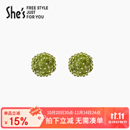 She's茜子飾品耀我宣言小繡球仿水晶耳釘時(shí)尚輕奢耳環(huán)生日禮物送女友