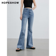 紅袖（hopeshow）夏季女裝  喇叭牛仔褲90124101301 牛仔藍色 XL