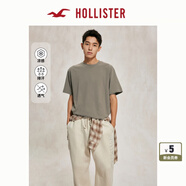 HOLLISTER【涼感】25夏新款純色簡(jiǎn)約風(fēng)情侶T恤男裝女裝KI324-4166 棕色 S (175/92A)