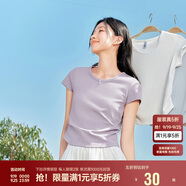 森馬（Semir）短袖t恤女短款緊身夏季圓領(lǐng)正肩上衣V領(lǐng)收腰套頭衫109324100003
