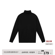 BODYDREAM含羊毛中性風(fēng)高領(lǐng)毛衣男冬季貼身打底毛線衣黑色針織衫 黑色 2XL