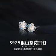 寧玥兒S925銀七彩山茶花耳釘女精致2025年高級感銀耳環(huán)養(yǎng)耳洞小巧銀耳飾 七彩山茶花耳釘YS38