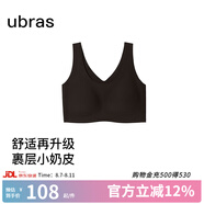 ubras無尺碼免拆胸墊文胸女無鋼圈胸罩無痕背心女聚攏內(nèi)衣粉底液 【小奶皮】咖啡粉末色 均碼 -經(jīng)典背心版(100-130斤)