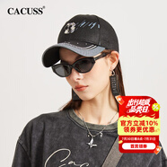 CACUSS【星耀】棒球帽子女高級(jí)感鉆飾鴨舌帽男大頭圍顯臉小四季硬頂潮流 黑色 均碼 57-59cm