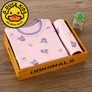 G.DUCKKIDS兒童秋衣秋褲套裝純棉女童萊卡棉內(nèi)衣女孩寶寶線衣保暖衣全棉a類 粉色蝴蝶結(jié)庫洛米 90 建議身高80-90cm2-3歲