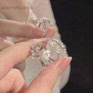 KHSK老鳳凰999純銀足銀繁花似錦山茶花戒指閨蜜對戒小眾設計簡約開口 情侶一對+精美禮盒