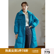 獨(dú)束【三色可選】大碼女裝白鴨絨羽絨服女冬新款胖mm收腰顯瘦外套 普魯士藍(lán) XL