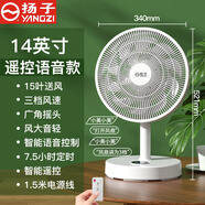 揚(yáng)子臺(tái)式電風(fēng)扇桌面扇家用風(fēng)扇輕音節(jié)能換氣扇搖頭電扇辦公室宿舍出租房小型臥室省電風(fēng)大空調(diào)伴侶 14寸遙控語(yǔ)音款