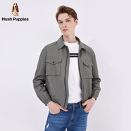 暇步士（Hush Puppies）【易打理】暇步士男裝春季休閑通勤翻領(lǐng)外套挺括有型百搭夾克男 068中灰3（B款） M