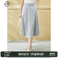 固執(zhí)（OBSTINATE）【折扣】夏季新款學院格子中長半身裙11122BQ07477 灰白格子 165/84A/M