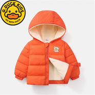G.DUCKKIDS兒童羽絨棉服2023新款0-5歲男女童加絨棉襖嬰兒寶寶加厚棉衣外套 （袖子加絨款）桔色 110 【建議身高90-95厘米】