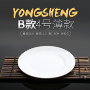 彩虹鳥(niǎo)（Rumours）白色塑料圓盤(pán)仿瓷餐具密胺平盤(pán)子小吃盤(pán)餐盤(pán)骨碟涼菜盤(pán)西餐盤(pán) B款 4號 薄款 直徑 23cm