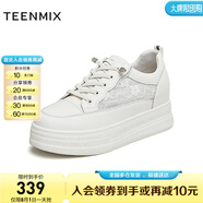 天美意鞋子女鞋商場(chǎng)同款厚底增高網(wǎng)面休閑小白鞋春秋款BI891BM4 白色 39