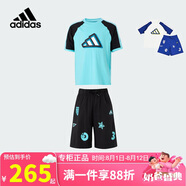 阿迪達(dá)斯（adidas）童裝25夏季小童男童套裝薄款兒童短袖短褲運(yùn)動(dòng)兩件套JM3429