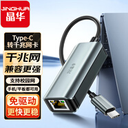 晶華Type-C千兆有線網(wǎng)卡 USB-C轉RJ45網(wǎng)口轉接頭 電腦筆記本小米盒子蘋果Mac華為轉換器 合金黑灰 N866