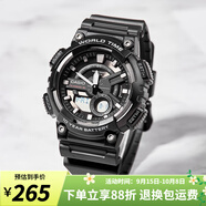 卡西歐（CASIO）手表男十年電力 戶(hù)外運動(dòng)男表 多功能石英學(xué)生手表學(xué)生表 AEQ-110W-1A