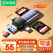 畢亞茲USB+Type-c+lightning高速讀卡器 SD/TF 多合一適用電腦蘋果安卓OTG手機(jī)單反相機(jī)記錄儀存儲內(nèi)存卡