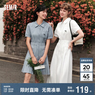 森馬（Semir）連衣裙女翻領(lǐng)長(zhǎng)裙文藝溫柔系夏季收腰百褶襯衫裙109324114009