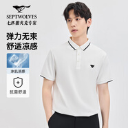七匹狼【涼感抗菌】短袖T恤男夏季商務(wù)休閑翻領(lǐng)純色polo體恤衫男裝上衣 803(本白)-涼感抗菌6229 M 165/84A