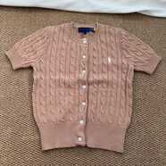 POLO SPORT保羅RL拉夫針織短袖開衫純色小馬刺繡圓領(lǐng)上衣11色可選 卡其色 S