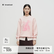 播商場(chǎng)同款灰色無(wú)帽衛衣女25早春新款寬松圓領(lǐng)上衣女BDS1VD1569 R10脂粉 S