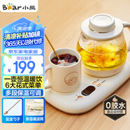 小熊（Bear）迷你養(yǎng)生壺 辦公室燒水壺電水壺煮茶壺 保溫杯墊多功能花茶壺煮水壺0.8升 YSH-D08D3