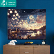 墨斗魚(yú)diy數字油畫(huà)煙火季節40*50cm 填色畫(huà)風(fēng)景手工油畫(huà)生日禮物