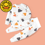 G.DUCKKIDS嬰兒加厚衣服寶寶保暖衣套裝秋冬兒童棉服純棉夾棉襖男女睡衣冬裝 旋轉(zhuǎn)三角 【高腰】 80 適合70-80cm年齡1-2歲