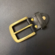 金利來(lái)（goldlion）男款純黃銅日字型皮帶扣頭非純銅針扣腰帶扣皮帶頭褲帶頭腰帶頭38 針扣純銅(黑色配皮) 內(nèi)徑3.8厘米