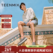 天美意男鞋舒適懶人軟底帆布鞋一腳蹬男休閑布鞋 灰色 42