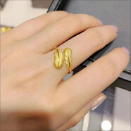 JY周大豐羽毛戒指沙金金色食指戒指丘比特之羽指環(huán)仿真金新款小紅 云遮霧罩【羽毛金色戒指】 2.66克 價(jià)格優(yōu)惠是我家/絕對的優(yōu)惠