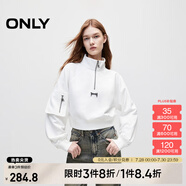 ONLY2024秋冬新款潮流休閑拉鏈立領短款衛(wèi)衣女|12439S019 A43 奶油白色 M (165) 84A