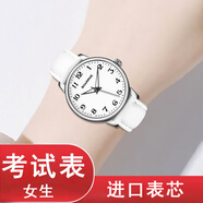 伯恩（BOARRNE）初中學(xué)生高中生手表學(xué)生男女 中高考試專用手表公務(wù)員夜光防水表 雅白盤 雅白皮帶女表（無(wú)歷）