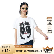 幻走（MOVEUP）2025夏季新款.FUN系列短袖圓領(lǐng)可愛印花短款T恤女 梔子白 M