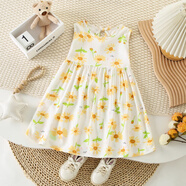 依儷烏女童連衣裙夏裝2025新款洋氣兒童公主裙小女孩寶寶棉綢背心裙夏季 1.1 130