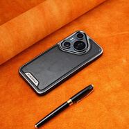 華為（HUAWEI）p93皮革適用華為Pura70Pro手機殼新款商務(wù)男士Mate70Pro+全包防摔 p93【大孔鏡頭-經(jīng)典黑】電鍍邊皮革磁吸殼 華為_(kāi)Mate_70_Pro+